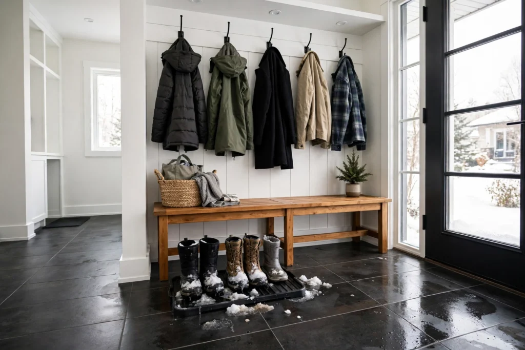 Porcelain tile entryway in a North Bay home